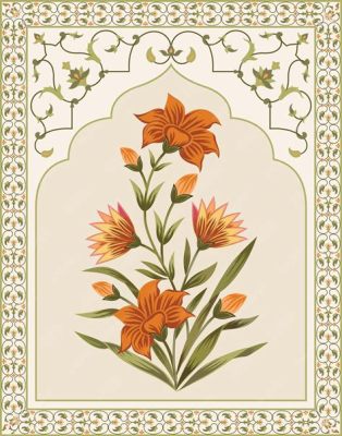 “The Garden of Shalimar” : A Symphony of Mughal Miniature Painting and Delicate Floral Motifs!