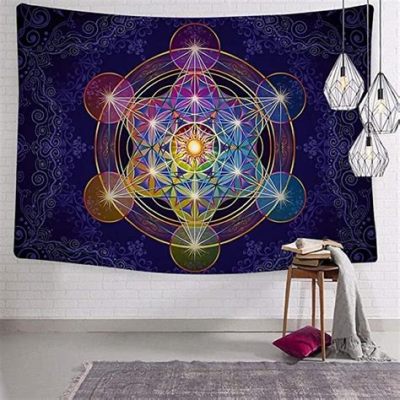 The Dream Weaver - A Mystical Tapestry Woven with Shadows and Sacred Geometry